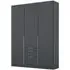 Alabama 3 Door Wardrobe with Drawers - Metallic Grey