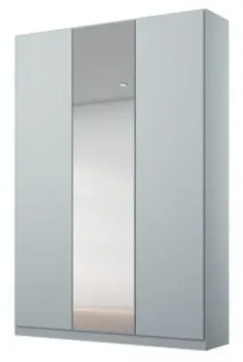 Alabama 3 Door Wardrobe with Mirror - Silk Grey