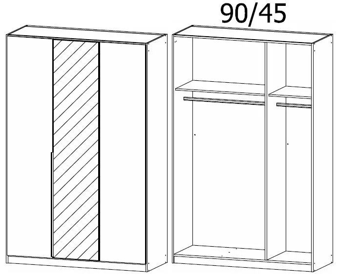 Alabama 3 Door Wardrobe with Mirror - Sonoma Oak
