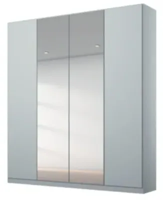 Alabama 4 Door Mirror Wardrobe - Silk Grey
