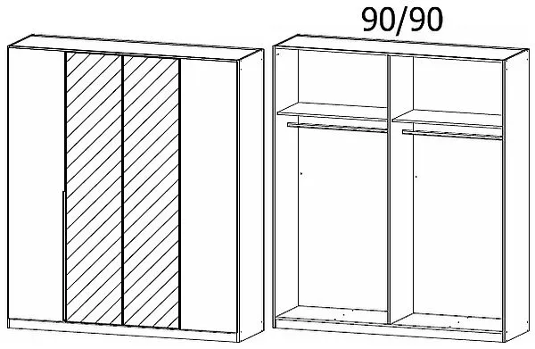 Alabama 4 Door Mirror Wardrobe - Sonoma Oak