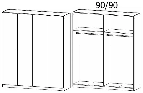 Alabama 4 Door Wardrobe - Sonoma Oak