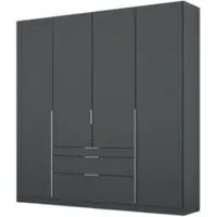 Alabama 4 Door Wardrobe with Drawers - Metallic Grey