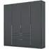 Alabama 4 Door Wardrobe with Drawers - Metallic Grey