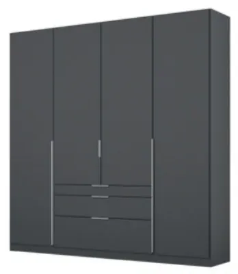 Alabama 4 Door Wardrobe with Drawers - Metallic Grey