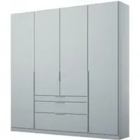 Alabama 4 Door Wardrobe with Drawers - Silk Grey