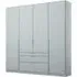 Alabama 4 Door Wardrobe with Drawers - Silk Grey