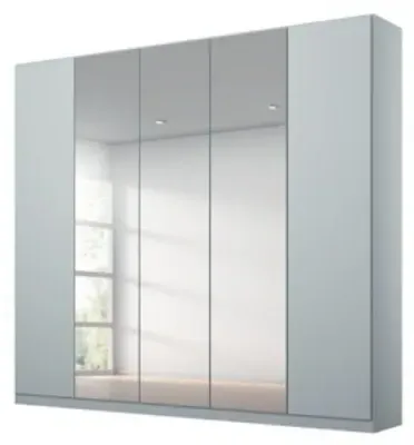 Alabama 5 Door Mirror Wardrobe - Silk Grey