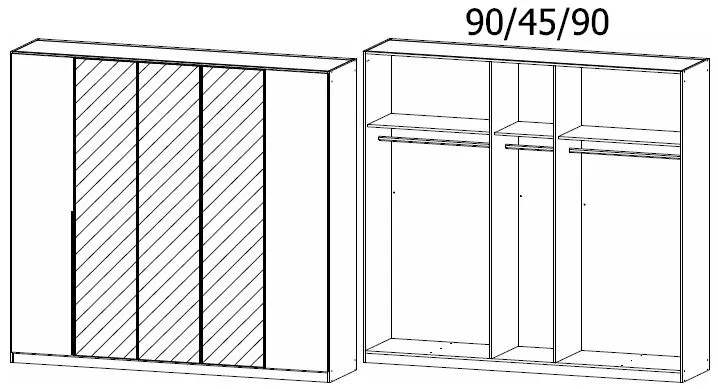 Alabama 5 Door Mirror Wardrobe - Sonoma Oak