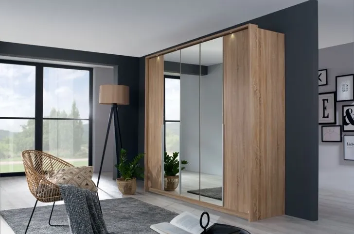 Alabama 5 Door Mirror Wardrobe - Sonoma Oak