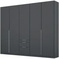 Alabama 5 Door Wardrobe with Drawers - Metallic Grey