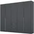 Alabama 5 Door Wardrobe with Drawers - Metallic Grey