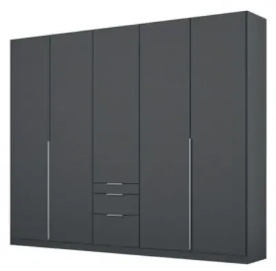 Alabama 5 Door Wardrobe with Drawers - Metallic Grey