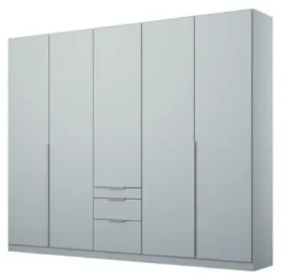 Alabama 5 Door Wardrobe with Drawers - Silk Grey