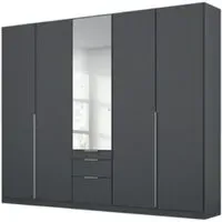 Alabama 5 Door Wardrobe with Mirror - Metallic Grey