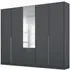 Alabama 5 Door Wardrobe with Mirror - Metallic Grey