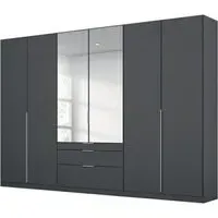 Alabama 6 Door Combi Wardrobe with Drawers - Metallic Grey