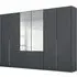 Alabama 6 Door Combi Wardrobe with Drawers - Metallic Grey