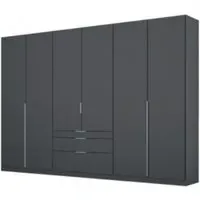Alabama 6 Door Wardrobe with Drawers - Metallic Grey