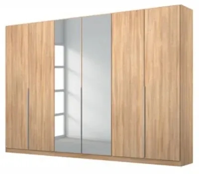 Alabama 6 Door Wardrobe with Mirror - Sonoma Oak