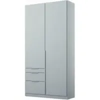 Alabama 91cm 2 Door Wardrobe with Drawers - Silk Grey
