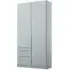 Alabama 91cm 2 Door Wardrobe with Drawers - Silk Grey