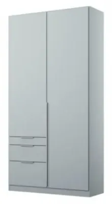 Alabama 91cm 2 Door Wardrobe with Drawers - Silk Grey