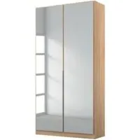 Alabama 91cm 2 Door Wardrobe with Mirror - Oak
