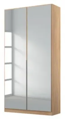 Alabama 91cm 2 Door Wardrobe with Mirror - Oak