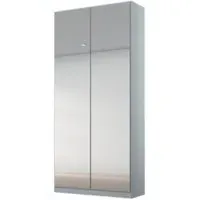 Alabama 91cm 2 Door Wardrobe with Mirror - Silk Grey