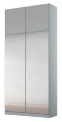 Alabama 91cm 2 Door Wardrobe with Mirror - Silk Grey