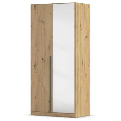 Alba 2 Door Mirror Wardrobe - Artisan Oak