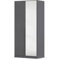 Alba 2 Door Mirror Wardrobe - Metallic Grey