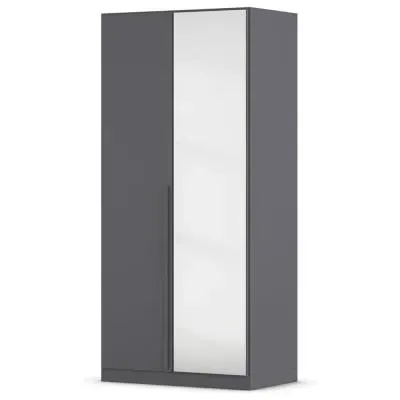 Alba 2 Door Mirror Wardrobe - Metallic Grey