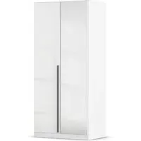 Alba 2 Door Mirror Wardrobe - White Gloss