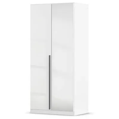 Alba 2 Door Mirror Wardrobe - White Gloss