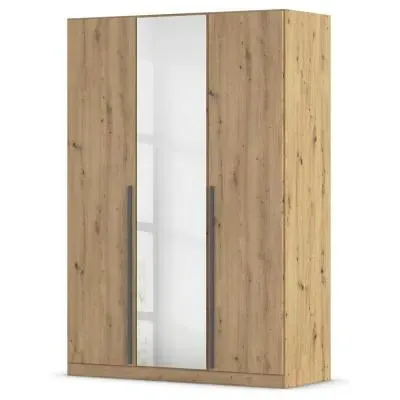 Alba 3 Door Mirror Wardrobe - Artisan Oak