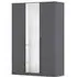 Alba 3 Door Mirror Wardrobe - Metallic Grey