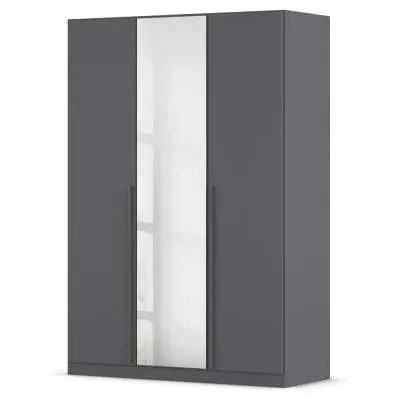 Alba 3 Door Mirror Wardrobe - Metallic Grey