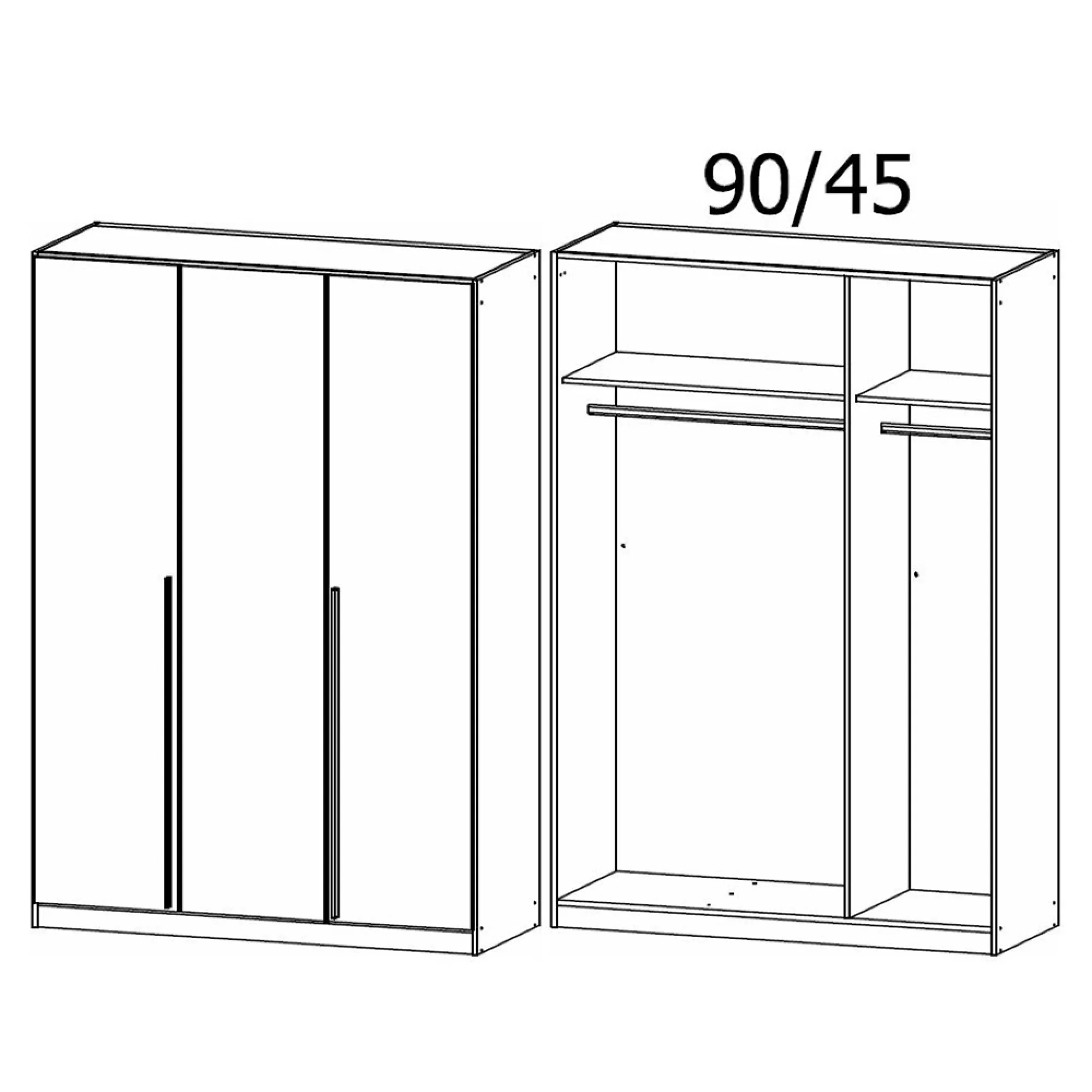 Alba 3 Door Wardrobe - Alpine White