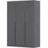 Alba 3 Door Wardrobe - Metallic Grey