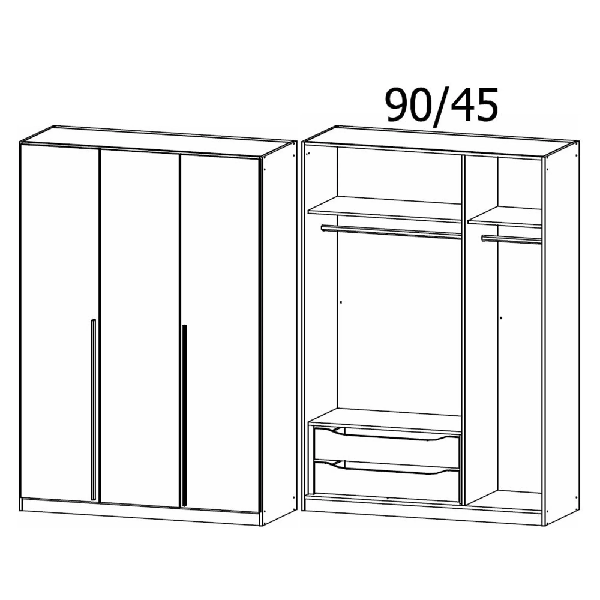 Alba 3 Door Wardrobe - White