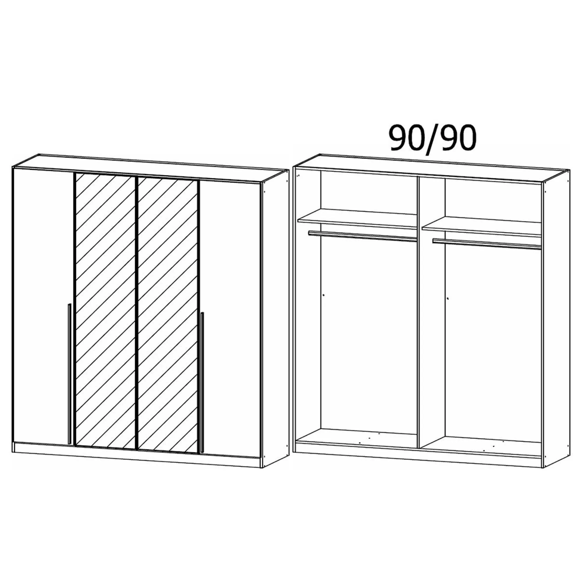 Alba 4 Door Mirror Wardrobe - Alpine White