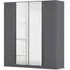 Alba 4 Door Mirror Wardrobe - Metallic Grey