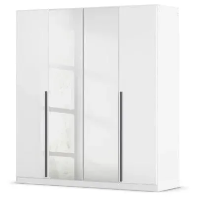 Alba 4 Door Mirror Wardrobe - White
