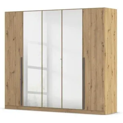 Alba 5 Door Mirror Wardrobe - Artisan Oak
