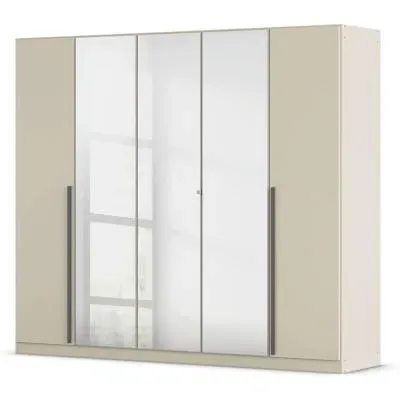 Alba 5 Door Mirror Wardrobe - Champagne