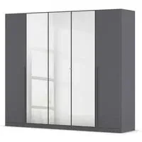Alba 5 Door Mirror Wardrobe - Metallic Grey