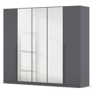 Alba 5 Door Mirror Wardrobe - Metallic Grey