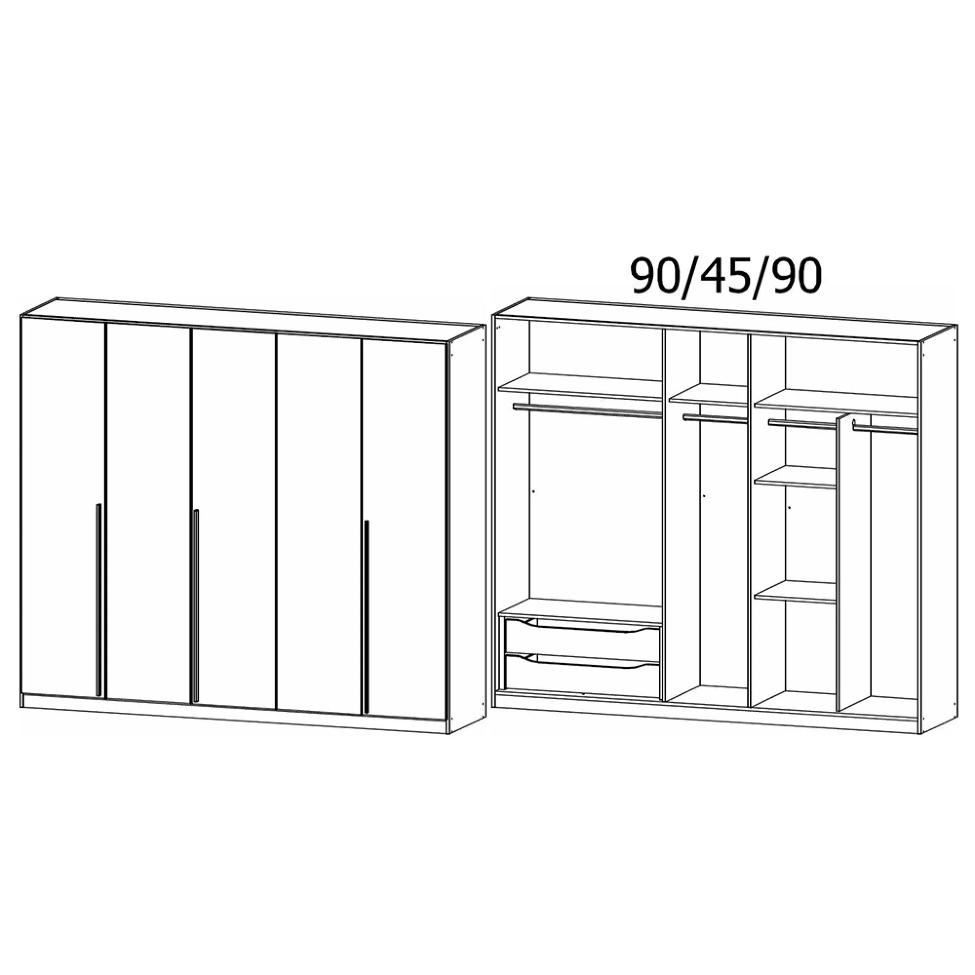 Alba 5 Door Wardrobe - Artisan Oak